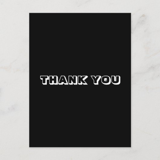 Carte Postale Merci, blanc noir (Devant)