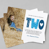 Carte postale Merci bleu 2e anniversaire