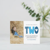 Carte postale Merci bleu 2e anniversaire (Debout devant)