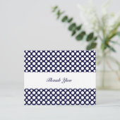 Carte postale Merci bleu blanc Polka-Dots (Debout devant)