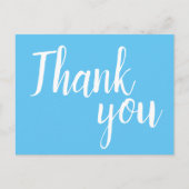 Carte Postale Merci Bleu Blanc Script Simple (Devant)