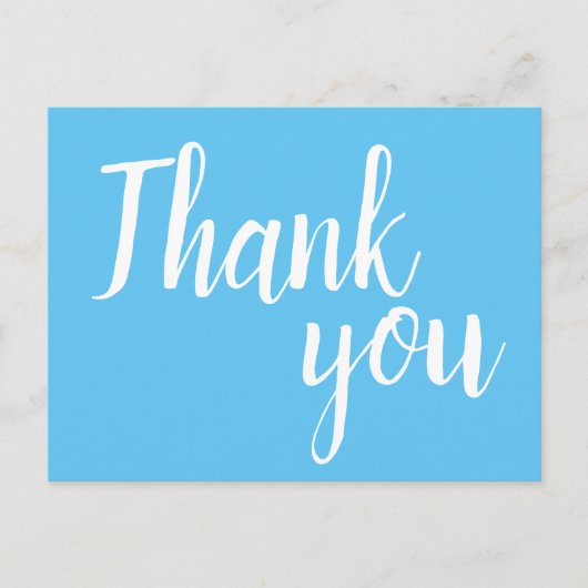 Carte Postale Merci Bleu Blanc Script Simple (Devant)