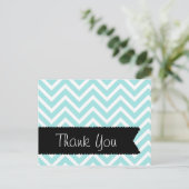 Carte postale Merci bleu clair Chevron (Debout devant)