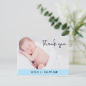 Carte Postale Merci bleu Faire-part de naissance bébé texte du s (Debout devant)