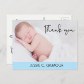 Carte Postale Merci bleu Faire-part de naissance bébé texte du s (Devant / Derrière)