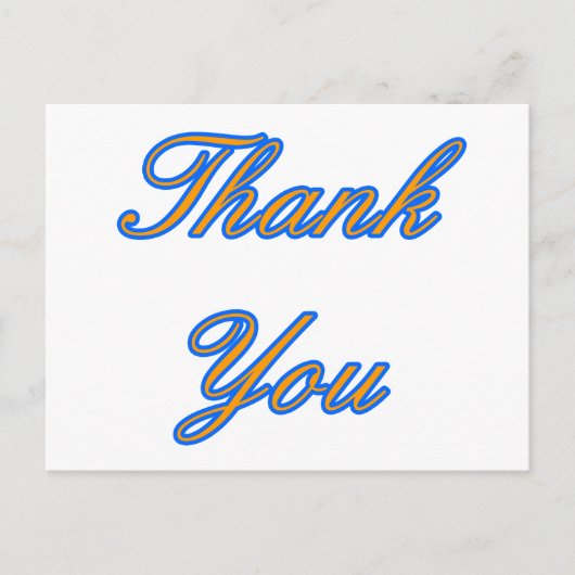 Carte Postale Merci Bleu Orange Design MUSÉE Zazzle Gif (Devant)