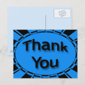 Carte Postale Merci bleu turquoise clair noir (Devant / Derrière)