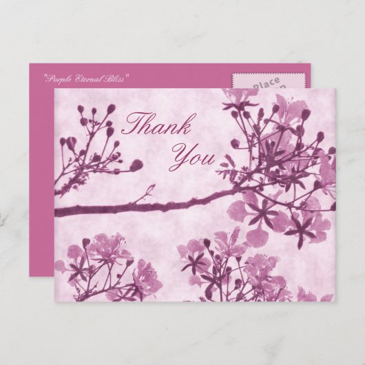 Carte Postale Merci Bliss Éternel Violet (Devant / Derrière)