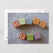 Carte Postale Merci - Blocs Alphabet (Devant / Derrière)