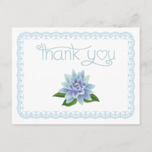 Carte postale Merci Blue Lotus Flower Lace