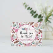 Carte Postale Merci Boho Chic Rustique Flèche Flore (Debout devant)