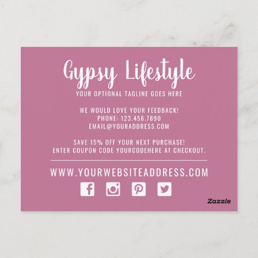 Carte Postale Merci Boho Chic Rustique Flèche Flore (Dos)