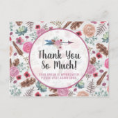 Carte Postale Merci Boho Chic Rustique Flèche Flore (Devant)