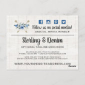 Carte Postale Merci Bois rustique & Bohème Aquarelle Florale (Dos)