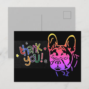 Carte Postale Merci Bouledogue Français French Bulldog