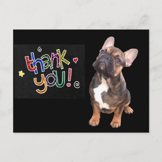 Carte Postale Merci Bouledogue Français French Bulldog (Devant)