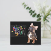 Carte Postale Merci Bouledogue Français French Bulldog (Debout devant)