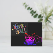 Carte Postale Merci Bouledogue Français French Bulldog (Debout devant)