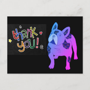 Carte Postale Merci Bouledogue Français French Bulldog