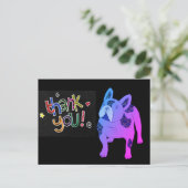Carte Postale Merci Bouledogue Français French Bulldog (Debout devant)