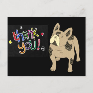 Carte Postale Merci Bouledogue Français French Bulldog