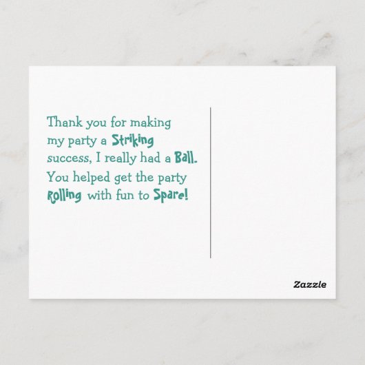 Carte postale Merci Bowling (Dos)