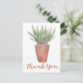 Carte Postale Merci Brown Aquarelle Vert Cactus Succulent (Debout devant)
