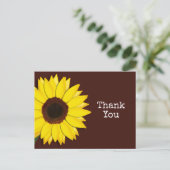 Carte Postale Merci Brown de tournesol ou tout texte (Debout devant)