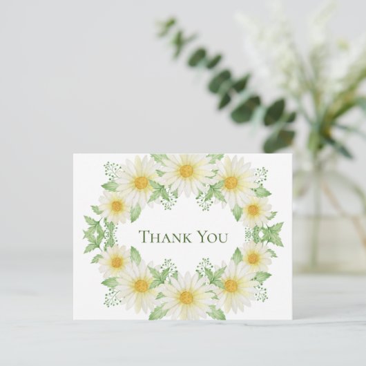 Carte Postale Merci budgétaire de l'aquarelle de couronne blanch (Debout devant)