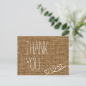 Carte postale Merci Burlap simple (Debout devant)