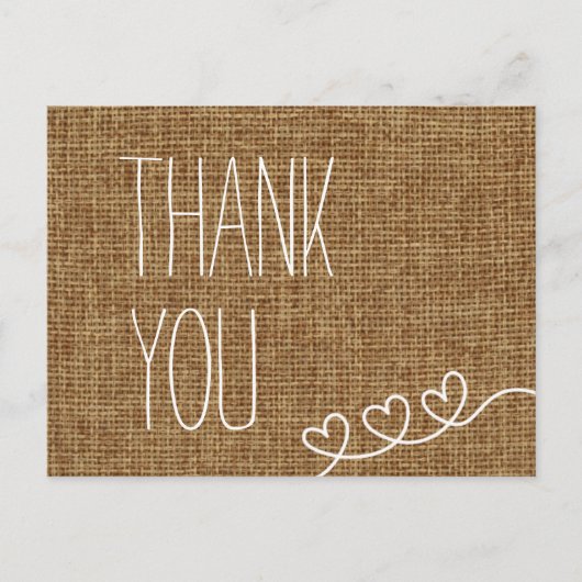 Carte postale Merci Burlap simple (Devant)
