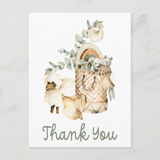 Carte Postale Merci cadeau Baby shower Boho Cute (Devant)
