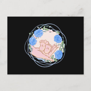 Carte Postale Merci Cadeau Midwoman main avec pieds bébé