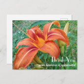 Carte Postale Merci cadeau Orange Lily Flower (Devant / Derrière)