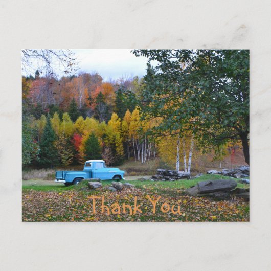 Carte postale Merci Camion Bleu Vintage (Devant)