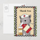 Carte postale Merci Cat Nurse (Devant / Derrière)