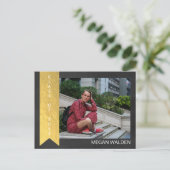 Carte postale Merci Chalk & Faux Gold Foil Graduat (Debout devant)