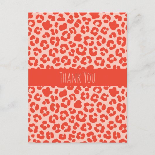 Carte Postale Merci Cheetah Motif d'impression rouge (Devant)