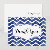 Carte postale Merci Chevron Watercolor (Devant / Derrière)