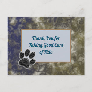 Carte Postale Merci Chien Walker Or Bleu Abstrait Animaux de com