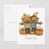 Carte Postale Merci Chiens Goldendoodle de la récolte d'automne (Devant / Derrière)