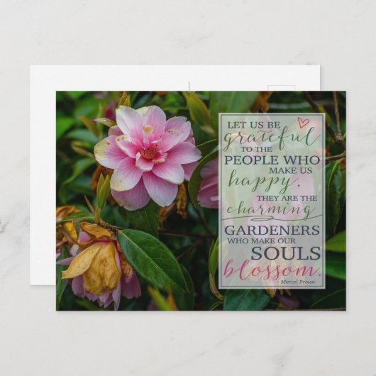 Carte Postale Merci | Citation du Rose irlandais Proust (Devant / Derrière)