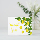 Carte Postale Merci citron jaune Mariage Citrus vert (Debout devant)