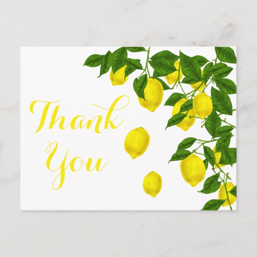 Carte Postale Merci citron jaune Mariage Citrus vert (Devant)
