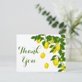 Carte Postale Merci citron jaune Mariage Citrus vert (Debout devant)