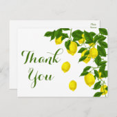 Carte Postale Merci citron jaune Mariage Citrus vert (Devant / Derrière)