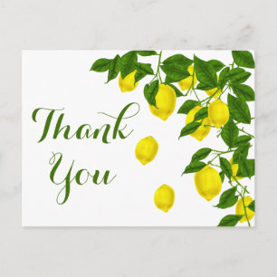 Carte Postale Merci citron jaune Mariage Citrus vert