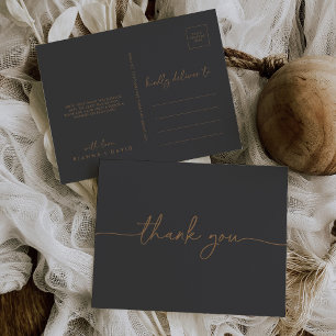 Carte Postale Merci classique gris or