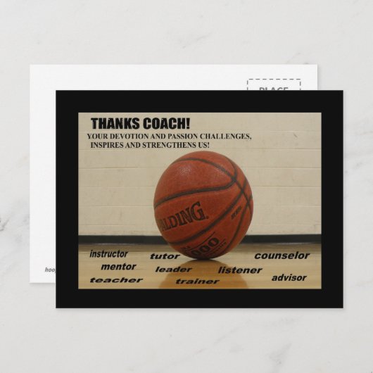 Carte postale "Merci-Coach" (Devant / Derrière)