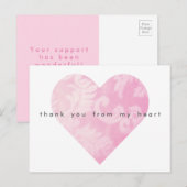 Carte postale Merci Coeur Rose personnalisable (Devant / Derrière)